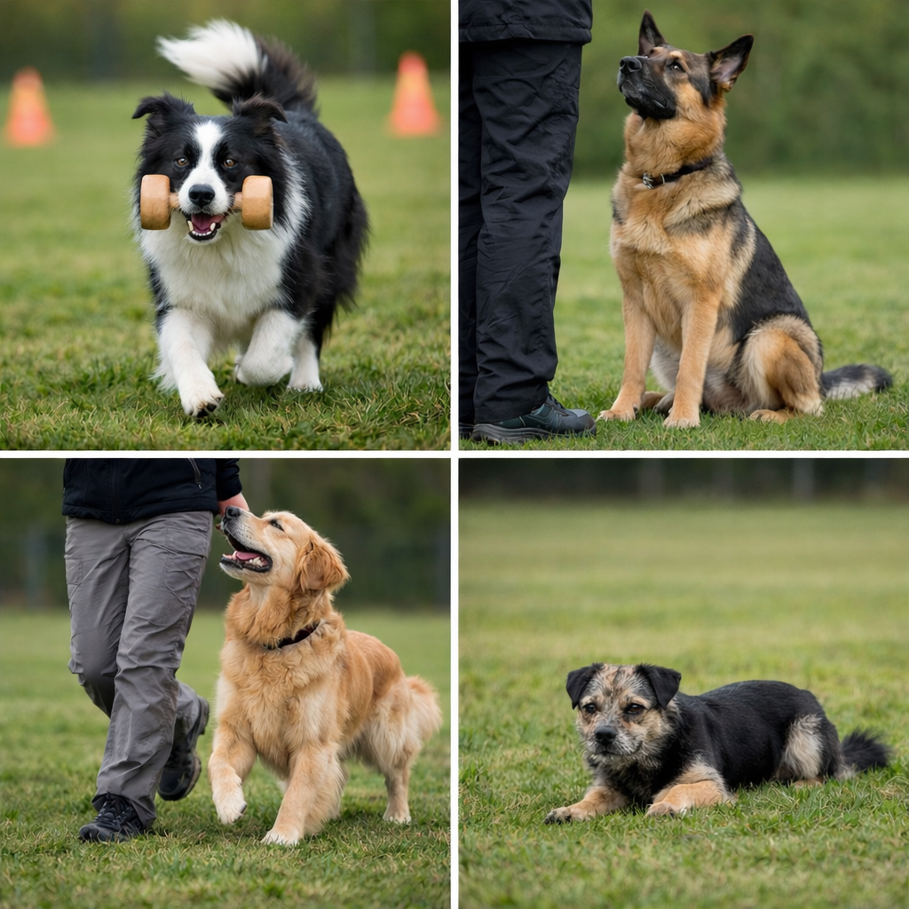Hunde zeigen Freifolge -Vorsitz, Apport und Ablage