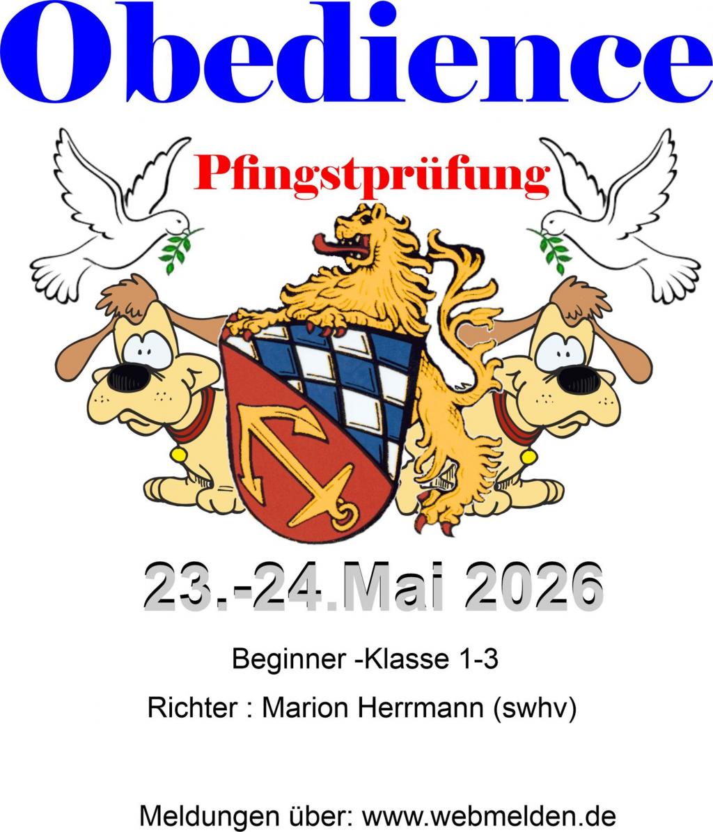 Plakat Einladung zum Obedience Pfingsturnier Samstag und Sonntag